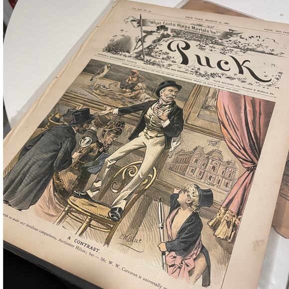 ORIGINAL PUCK Humor Magazine March 23 1887 - Antique, full, excellent condition - Picture 2 of 4